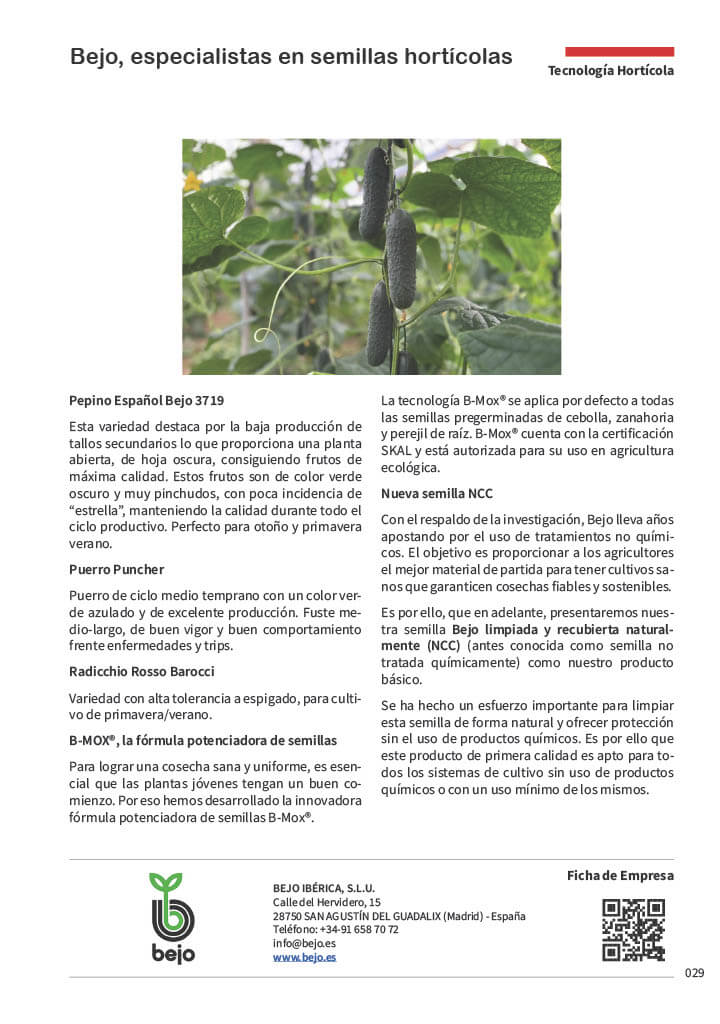 Bejo, especialistas en semillas hortícolas